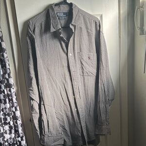 Ralph Lauren Black and White Checkered Button Down Shirt